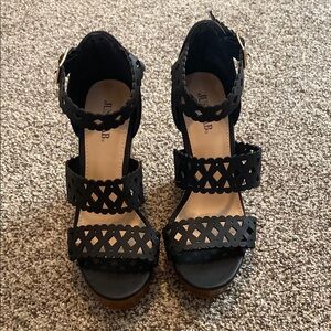 JustFab Black Perforated Sandals for Casual Comfort